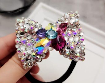 Bling Ribbon Hair Rope Diamond Glitter Sparkly Hair Accessories for Women and Girls Bling bling Gifts Sparkling Bow Swarovski