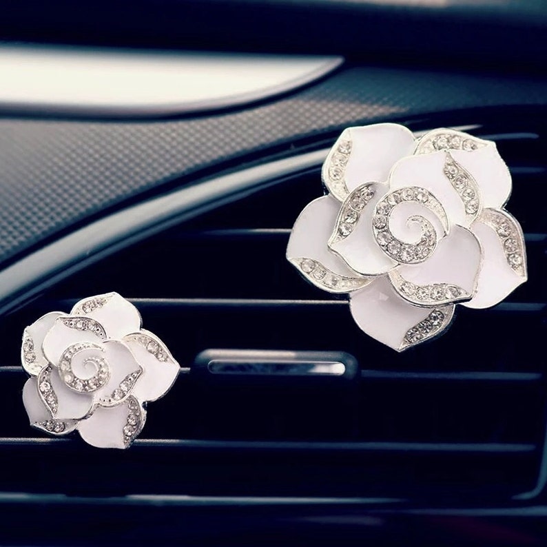 Unique Car Accessories Camellia Flowers Outlet Fragrance Car Etsy