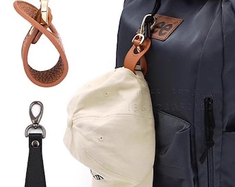 leather keychain for holder keys/hats pendants/hap holders hang on handbag hat clip free your hands