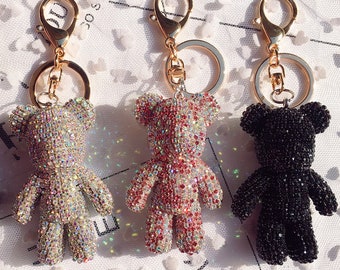 Rijnsteen Bear Sleutelhanger met gouden hardware sluiting