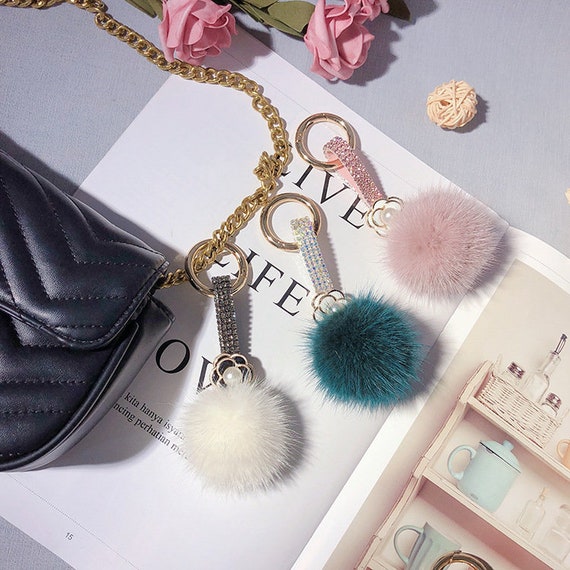 fluffy bag charm