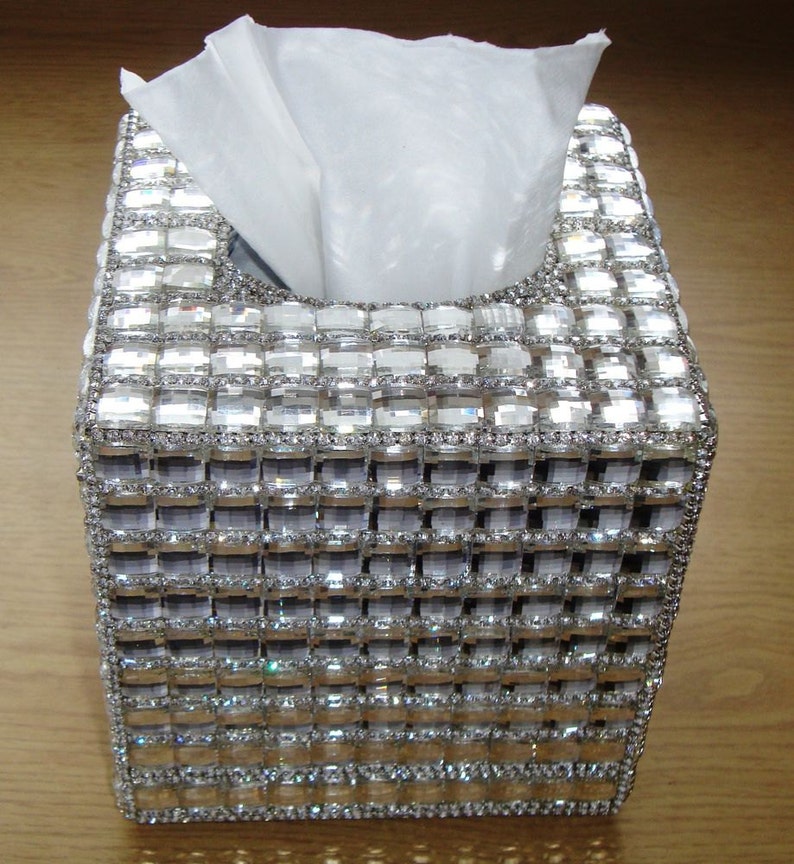 Clean Rhinestone Napkin Box Bling Bling Napkin Holder Square Etsy