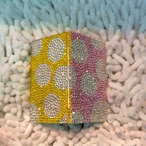 Funkelnde Swarovski Element Strass Visitenkartenhalter Gelb Rosa Klare Kristalle Blingy Visitenkarten Case Box