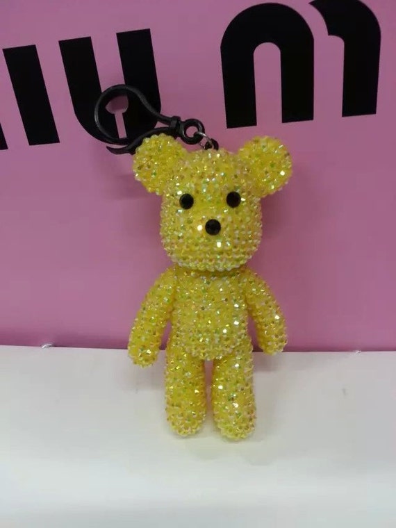 FULL BLING PONY BAG CHARM SILVER W/YELLOW & PINK FULL BLING PONY BAG CHARM SILVER W/YELLOW & PINK