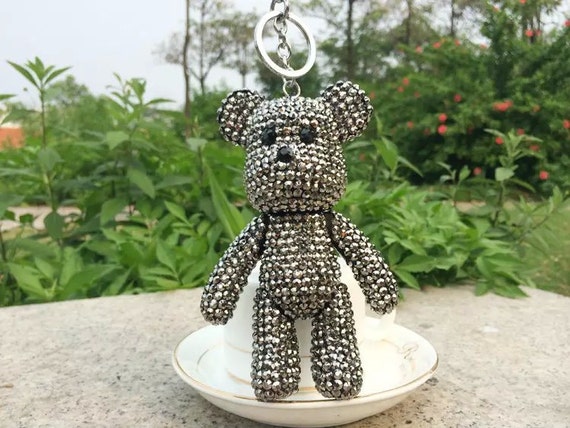 unique car keys ring cute bling bear car accessories women custom gifts  handmade keychain bear key chains