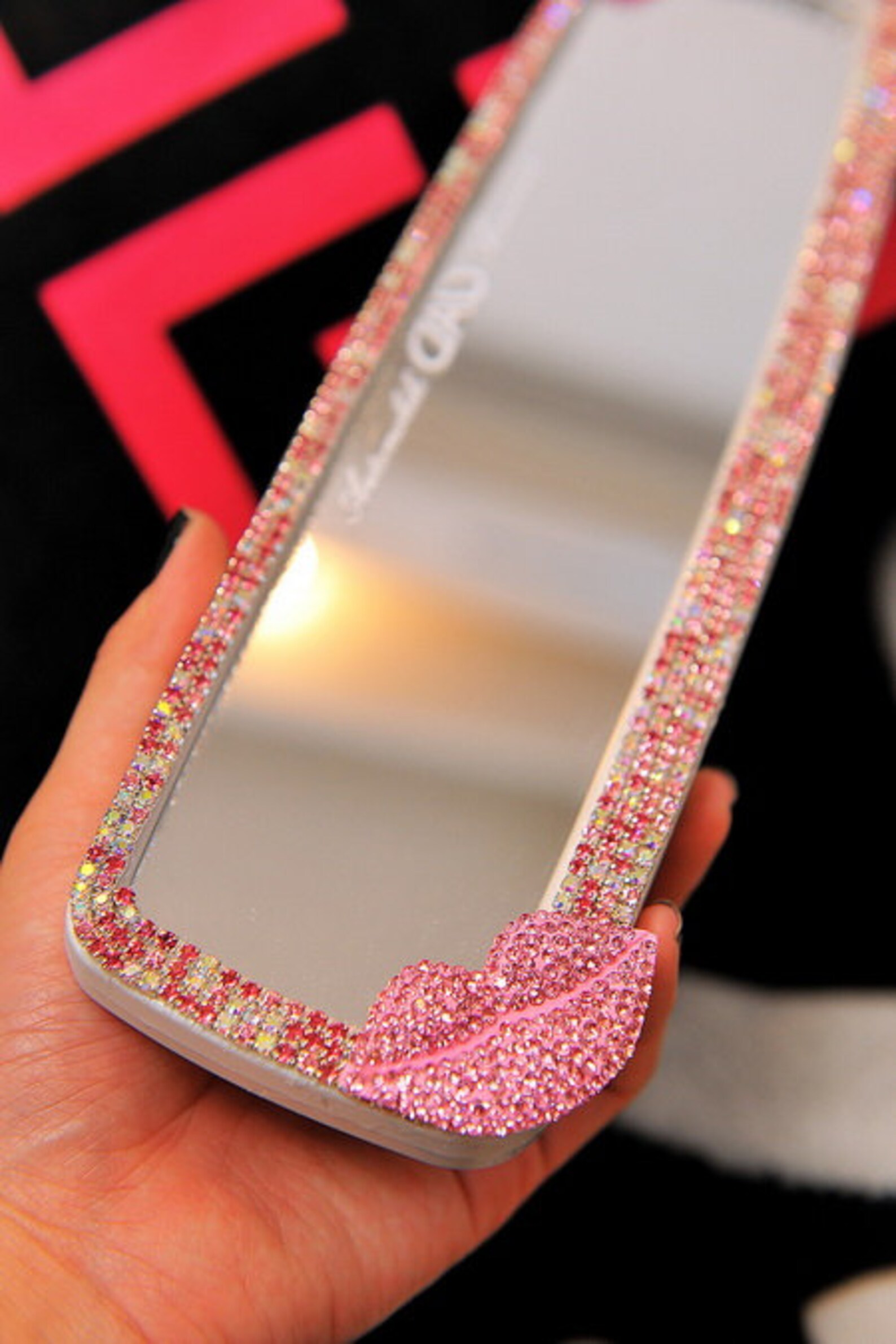 Cute Women Car Accessories Pink Lips Car Rear View Mirror Etsy