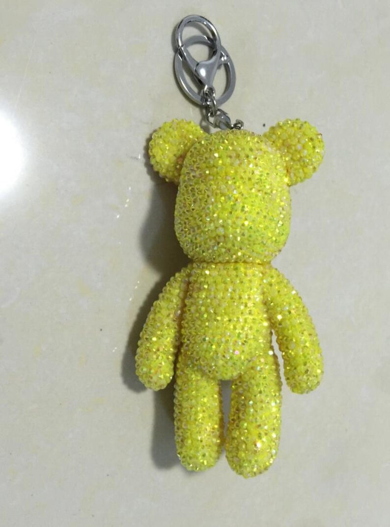 Rhinestone Teddy Bear Keychain Sparkle Bear Pendants Doll Etsy