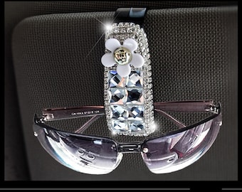zon vizier clip bling glanzende auto accessoires voor vrouwen grote meisjes schone strass glitter kristal auto decoratie zonnebril clip in de auto