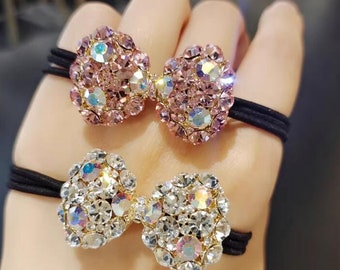 Bling Bow Hair Rope Sparkly Hair Accessories for Women and Girls Bling bling Gifts Ribbon Swarovski