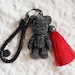 Luxury Black Bear Leather Keychain – Detachable & Multifunctional – Women's Gift