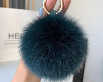 Leuke pompons, turquoise sleutelhangers, tashanger, accessoires voor handtassen, imitatiepompons in andere kleuren, personaliseerbaar
