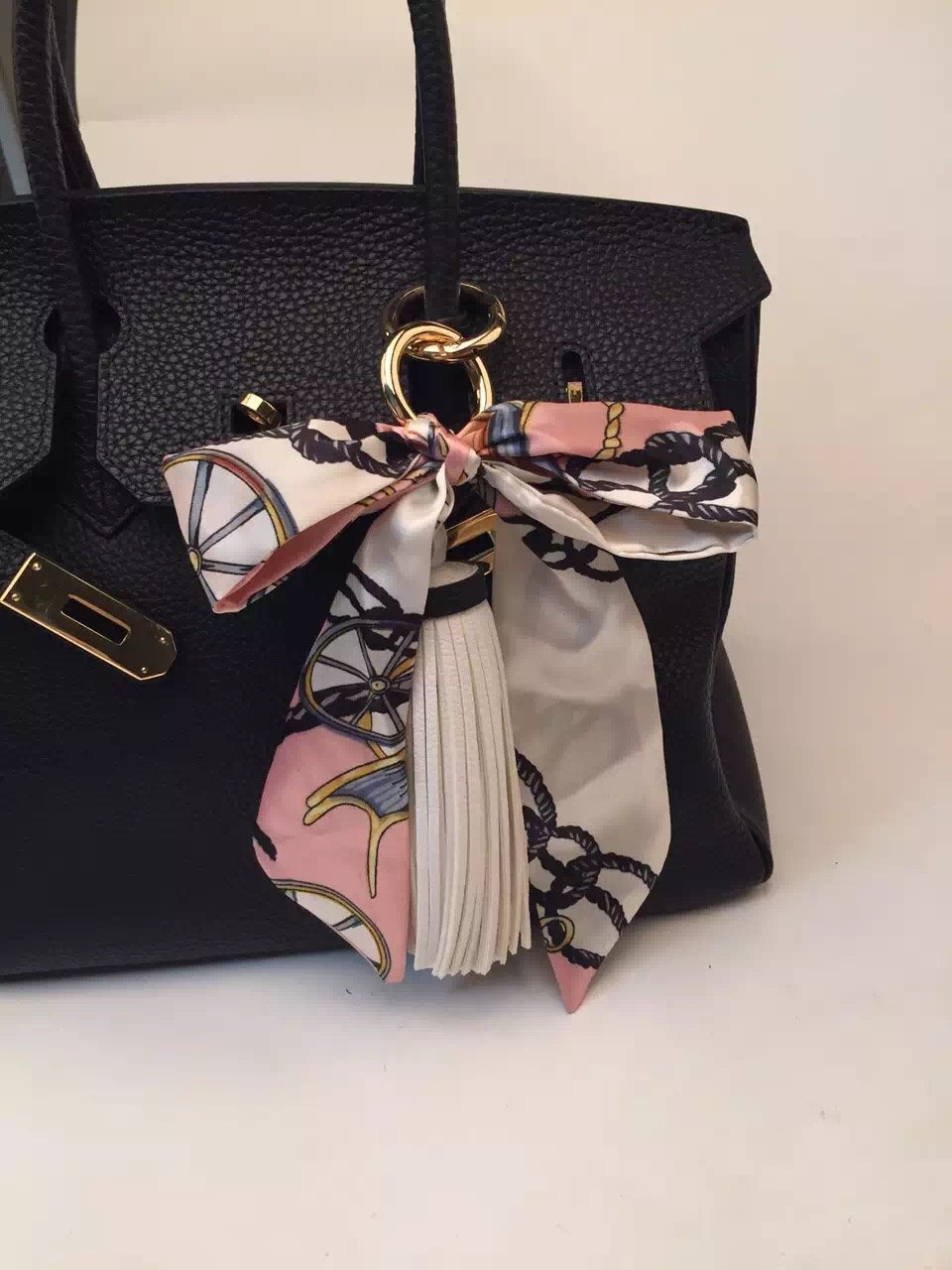 White Tassel Pink Silk Ribbon Purse Charm Cute Bag Charm Women Etsy