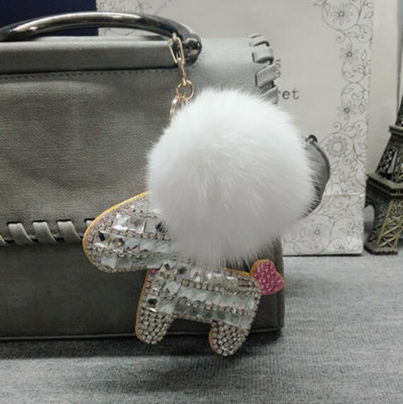 FULL BLING PONY BAG CHARM SILVER W/GREY & PINK FULL BLING PONY BAG CHARM SILVER W/GREY & PINK