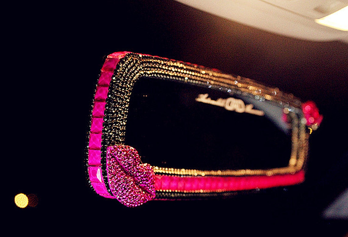 Unique Women/girls Car Accessories Car Rear View Mirror Black Etsy