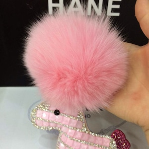 Süßes Anmial Schlüsselanhänger Rosa Flauschig Pompom Schlüsselanhänger Little Horse Dolls Geldbörse Charm Taschenanhänger Tote Accessoire Plüsch Pom Pom