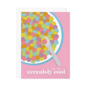 Carte céréales You Are Cerealsly Cool - Carte cadeau gourmande Punny Carte meilleur ami de la famille Collègue - Juste parce que - A7 5 x 7 avec enveloppe