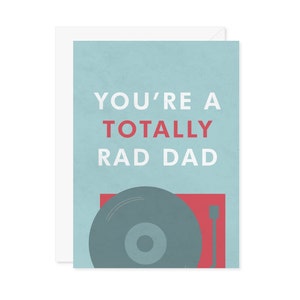 Carte de fête des pères, vous êtes un papa totalement rad - cadeau de carte d'anniversaire grand-père rétro nostalgie vintage - A7 5 x 7 avec enveloppe