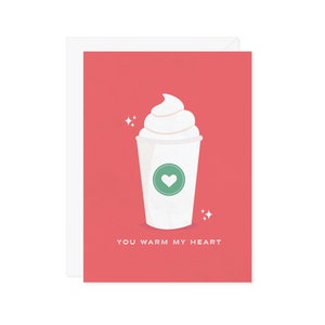 Vous réchauffez mon coeur vacances Noël carte - amateur de café moka latte menthe poivrée - carte de remerciement amitié conjoint collègue