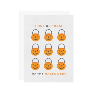 Des bonbons ou un sort joyeux Halloween carte - carte nostalgique des années 80 et 90 pour seau Jack O Lantern - ami famille collègue enfant