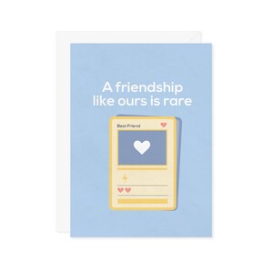 Une amitié comme la nôtre est rare - carte de voeux pour un ami - carte pour la Saint-Valentin - nostalgie de cartes de collection des années 90 et 2000 - cadeau pour un ami