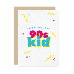 90s Kid Birthday Card: Retro Nostalgia Party (A7 5x7)