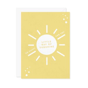 Carte pour baby shower Petit rayon de soleil si heureux pour vous - Nouveau parent, maman, papa, cadeau de shower jaune soleil - A7 5 x 7 avec enveloppe