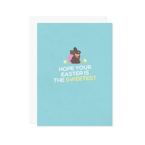 J'espère que votre Pâques est la plus douce carte de voeux - Cadeau carte de Pâques amitié conjoint enfant - Bonbons chocolat lapin