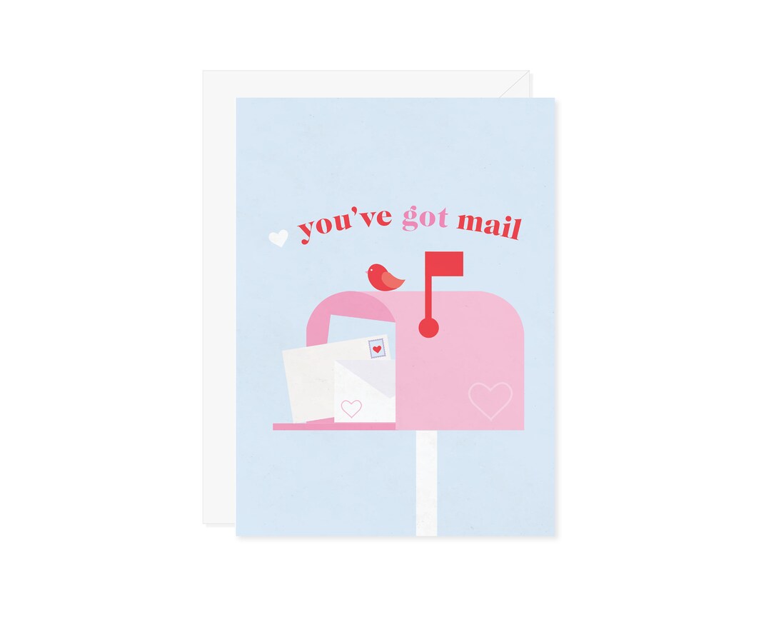 You've Got Mail Valentine's Day Greeting Card Cute Mailbox Love Letter