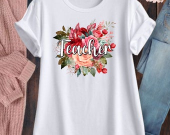 Floral Teacher Shirt Back to School Shirt Assistant Teacher Shirt