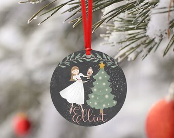 Personalized Nutcracker Christmas Ornament - Holiday Gift - Ornament with Name - Watercolor Design - Custom Name Ornament - Gift Under 15