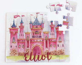 Personalized Castle Puzzle - Princess Puzzle - Kids Birthday Gift - Gift Under 20 - Children's Puzzle with Name