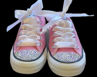 PINK Bling Converse Glitter Kicks - Bedazzled Chucks - MANY Colors available The ULTIMATE Bling Converse by Jezelle Designs