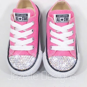 Swarovski Crystal Converse for kids Hand Jeweled - Bling Baby Shoes for Toddler - Flower Girl wedding shoes | Jezelle Designs