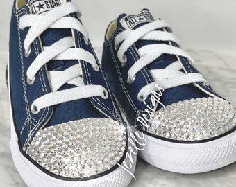 Crystal Converse for kids Hand Jeweled with Swarovski Crystals - Bling Baby Shoes - Toddler Chucks | Jezelle Designs