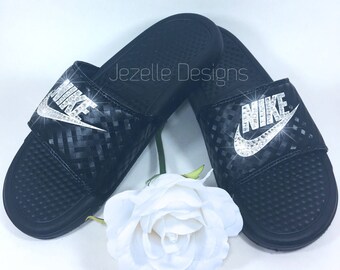 jeweled nike slides