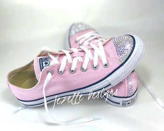 pink converse with rhinestones