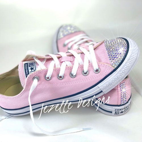 pink converse with glitter