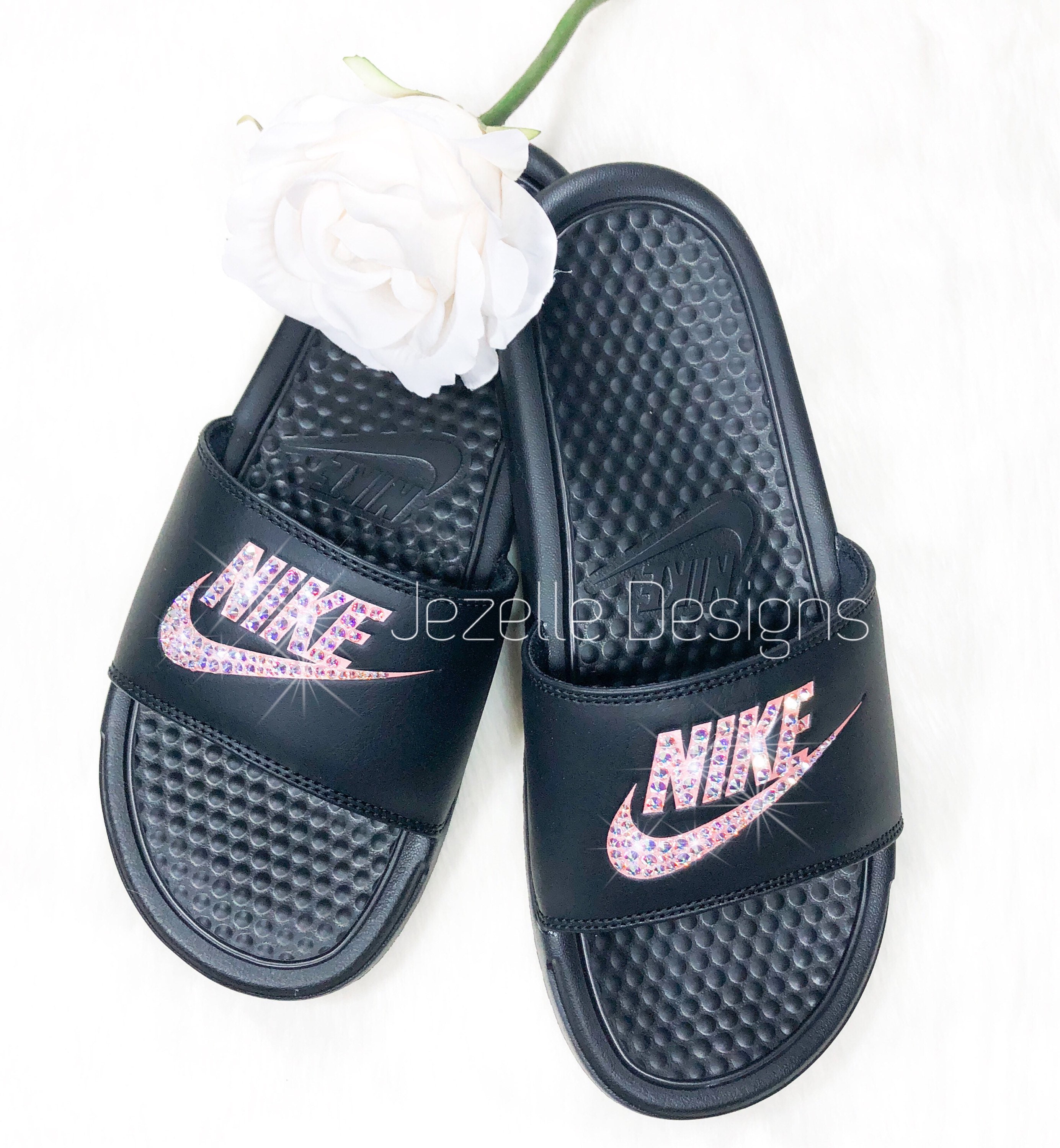 Swarovski Nike Slide Sandals Custom 