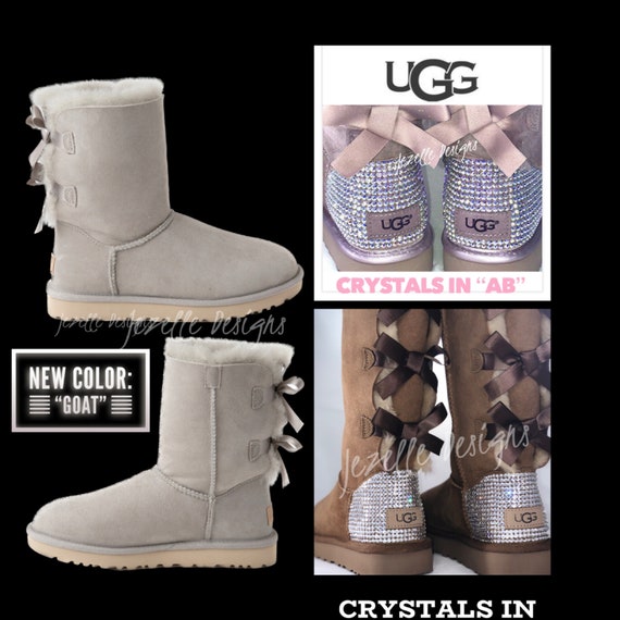 2 BOW Bling Uggs Personalized Bailey Bow Uggs Hand Jeweled - Etsy
