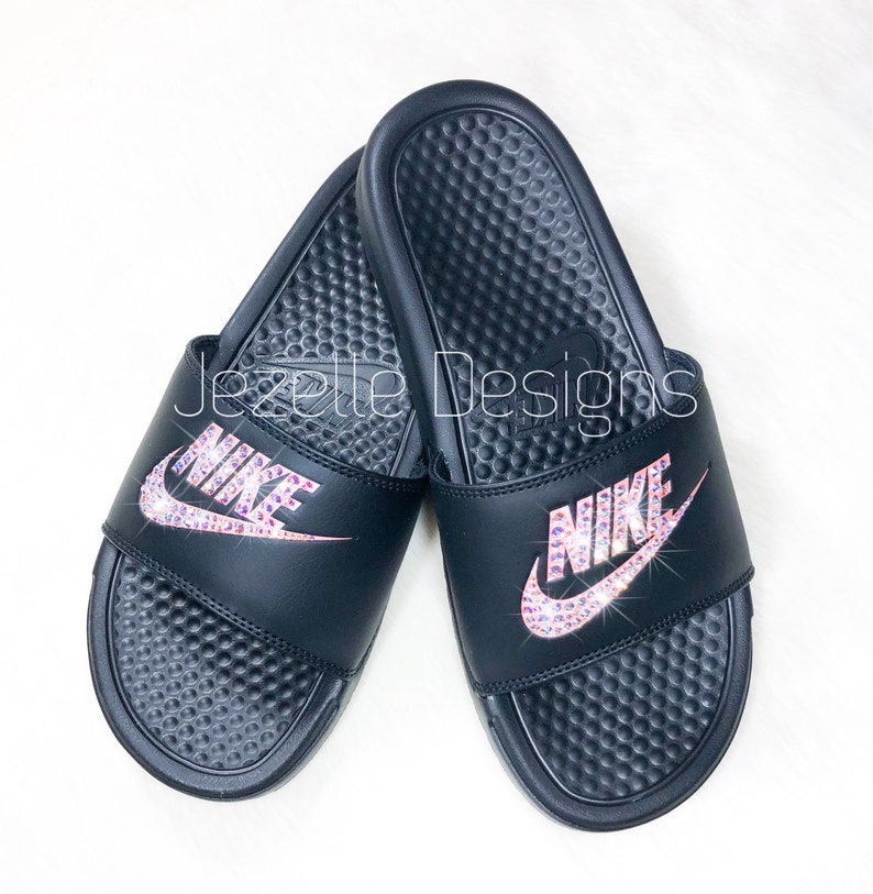 jeweled nike slides