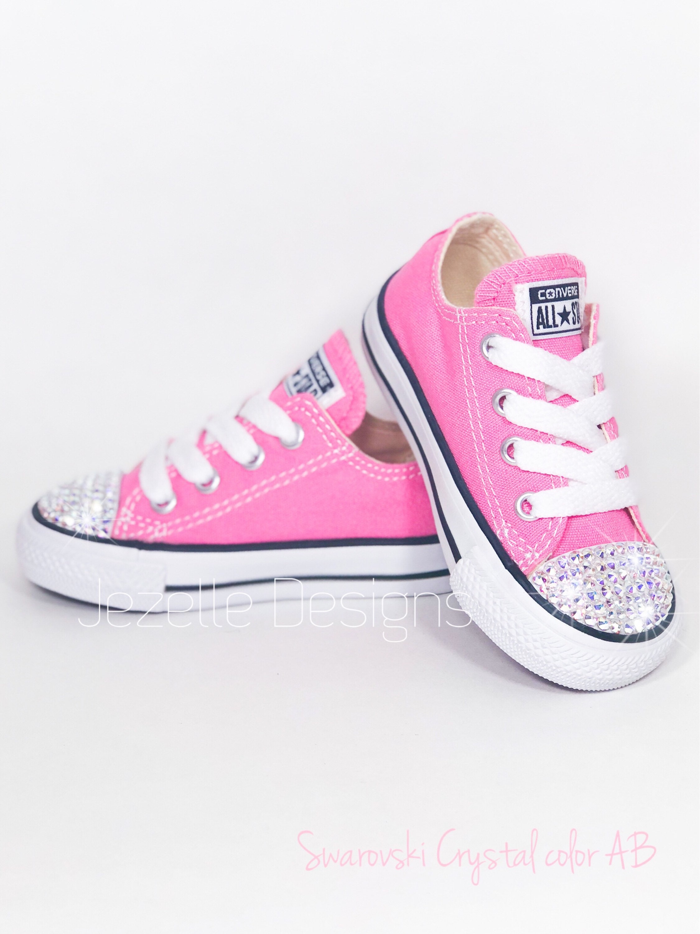 pink converse with crystals