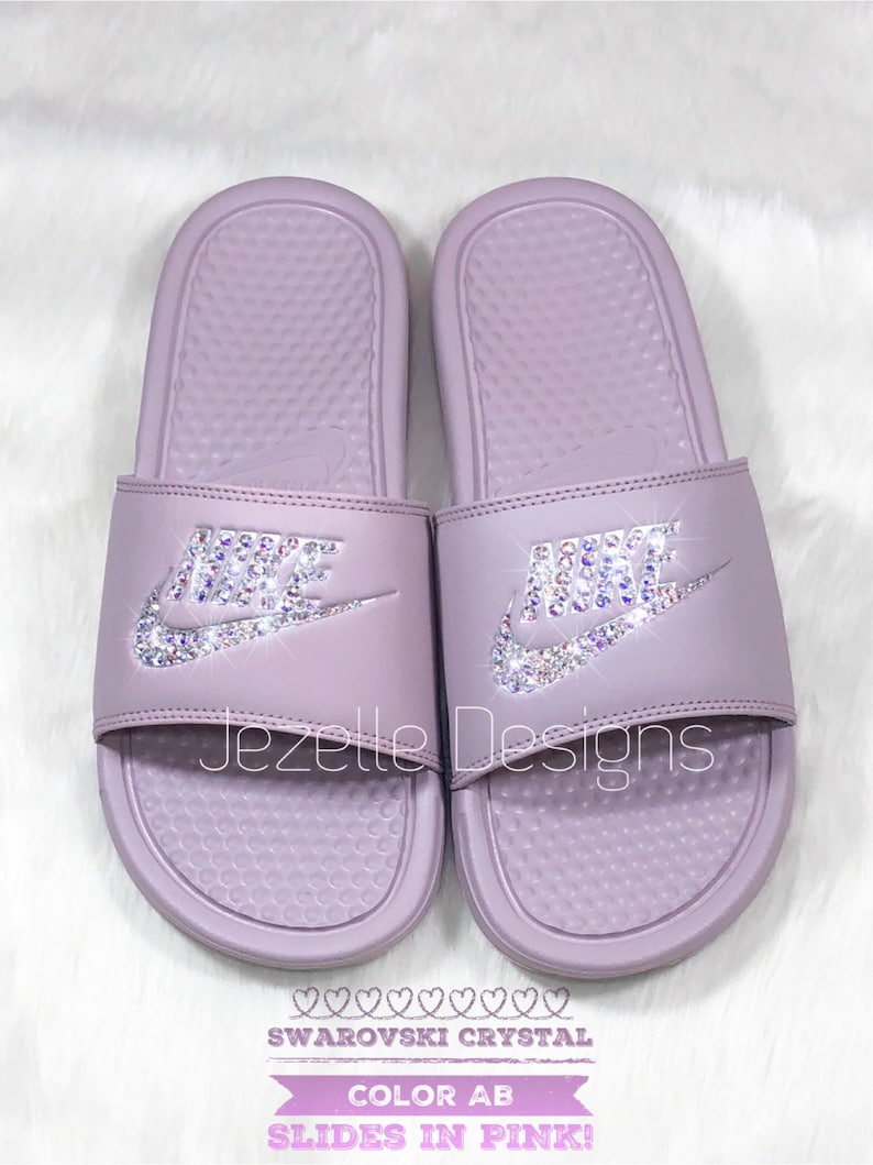 lavender nike slides