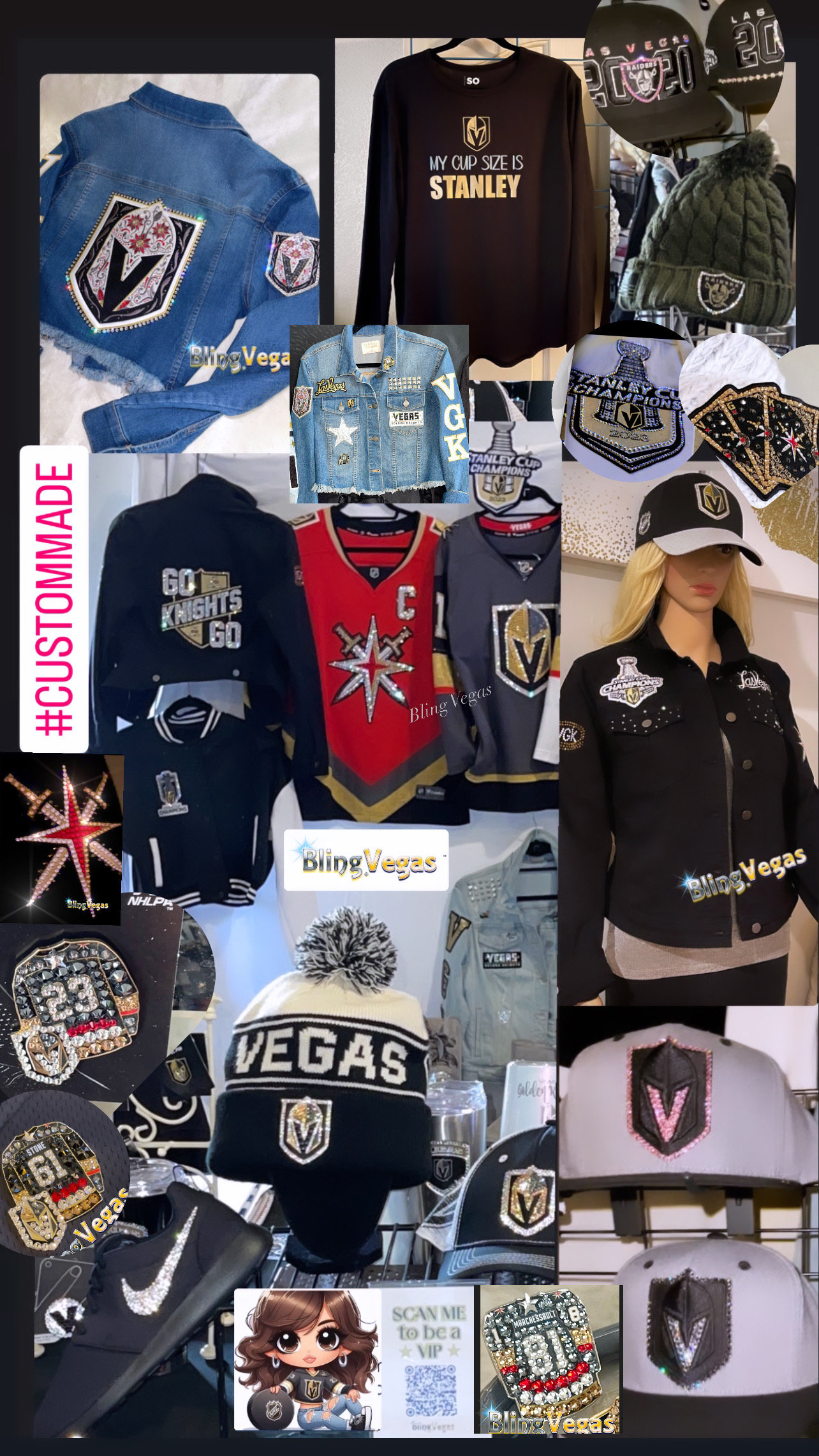 Custom Bling Vegas Golden Knights Hat Snapback, Embellished 