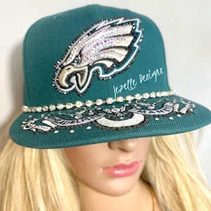 Philly Eagles Custom Swarovski Bling Hat - Bedazzled Eagles Hat - Go Birds - Fly Eagles Fly - Bedazzled Philadelphia Eagles Caps
