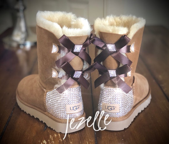 Bling Ugg Boots With Rhinestone Bow Crystal Bailey Bow Ugg 