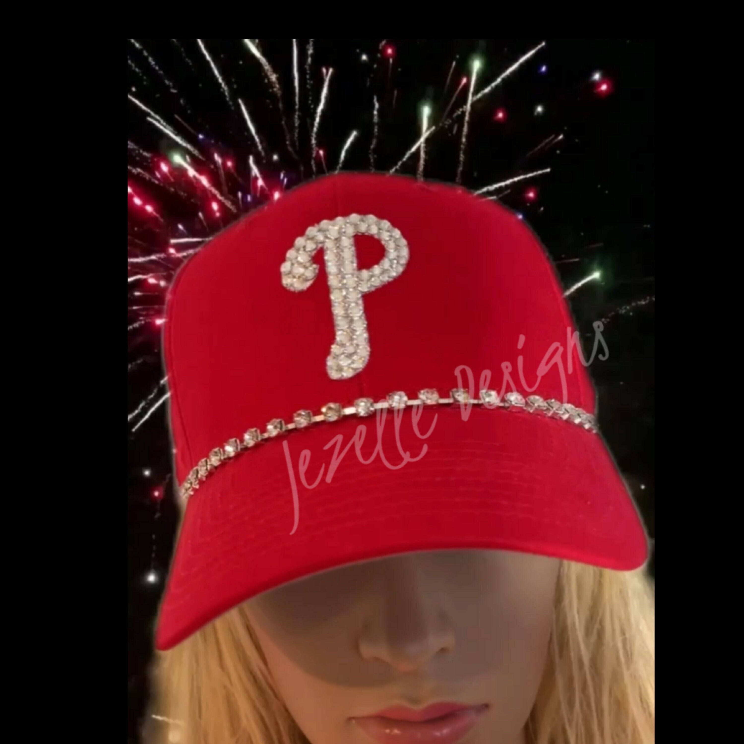 PHILLIES Hat Blinged Out With Swarovski Crystals, Adjustable  display picture 2