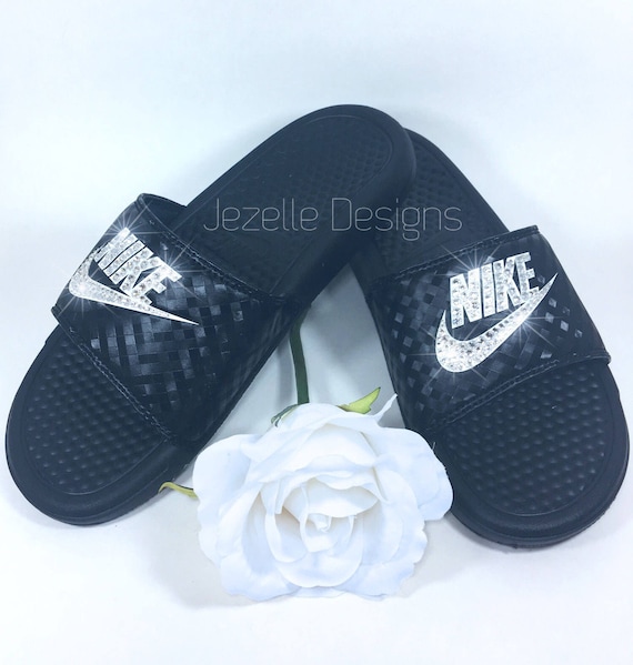 jeweled nike slides