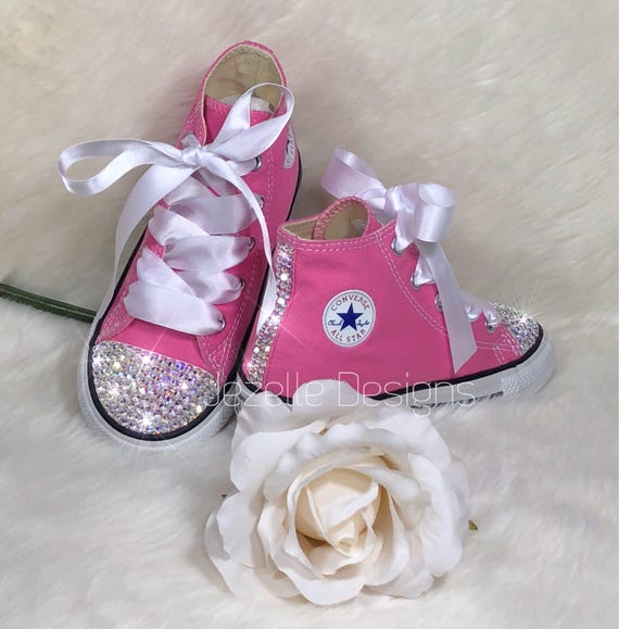 Bling Baby Shoes in Pink Crystal Bedazzled Baby Chucks Hand - Etsy