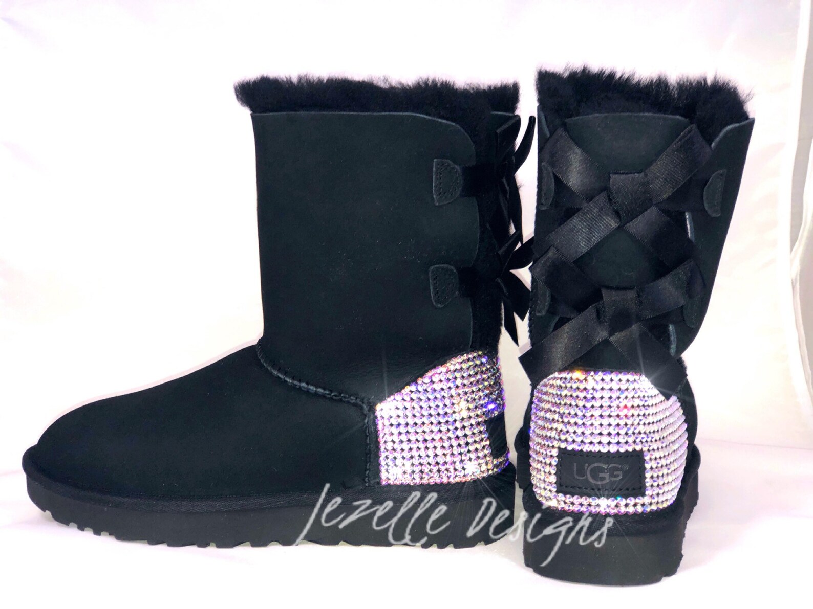 Blinged Out Uggs Personalized Bailey Bow Uggs Custom Hand Etsy