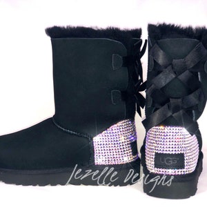 Blinged Out Uggs Personalized Bailey Bow Uggs Custom Hand - Etsy